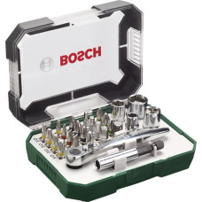 Bosch Schrauberbit- / Ratschen-Set, 26-teilig, Knarre(grün)