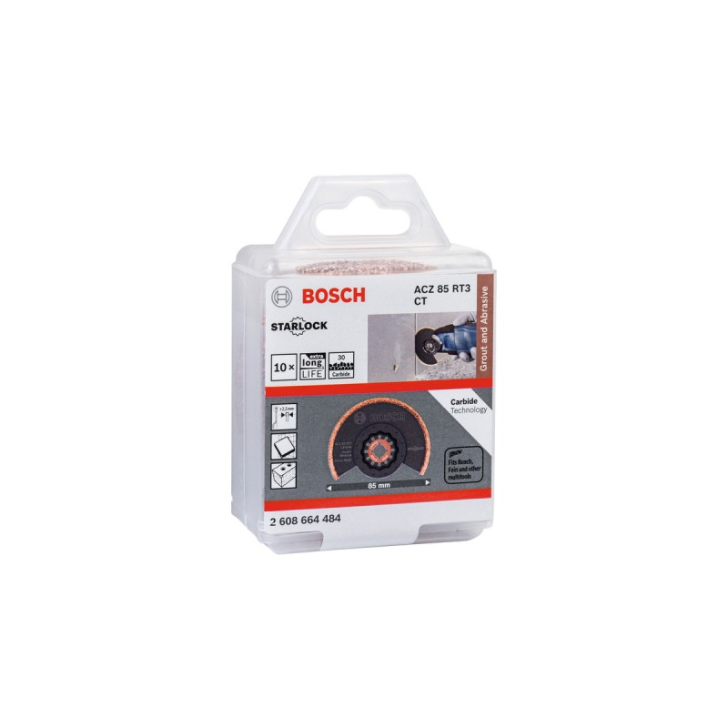 Bosch Segmentsägeblatt ACZ 85 RT3 Grout + Abrasive, Ø 85mm(10 Stück, Carbide-RIFF)