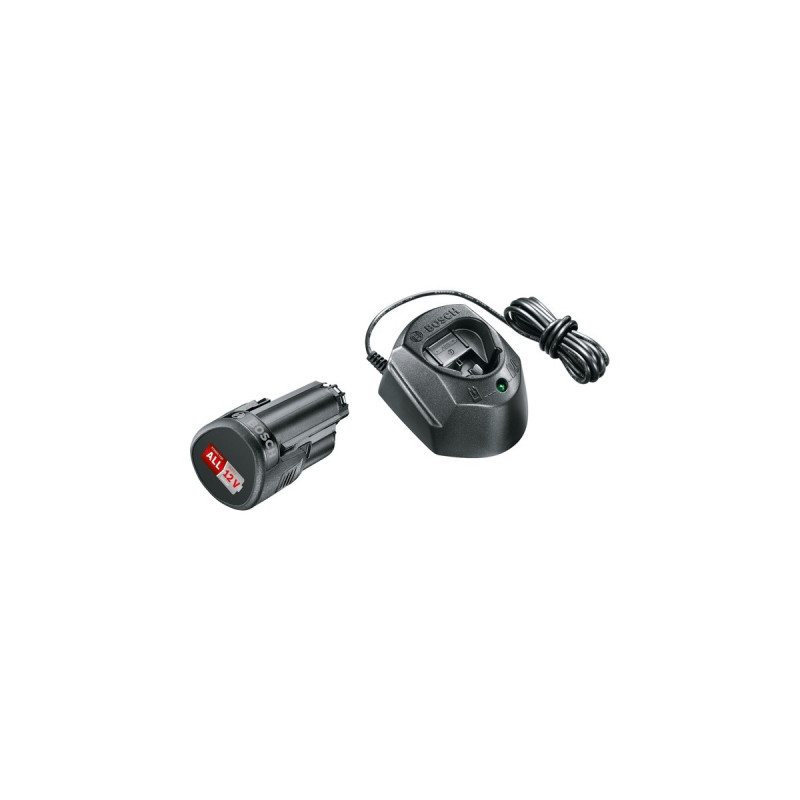 Bosch Starter-Set 12V (1,5Ah + GAL 1210 CV)(schwarz, Akku + Ladegerät)