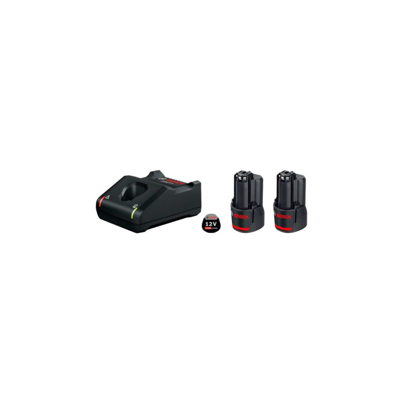Bosch Starter-Set 12V (2x GBA 12V 3.0Ah + GAL 12V-40 Professional)(schwarz, 2x Akku + Ladegerät)