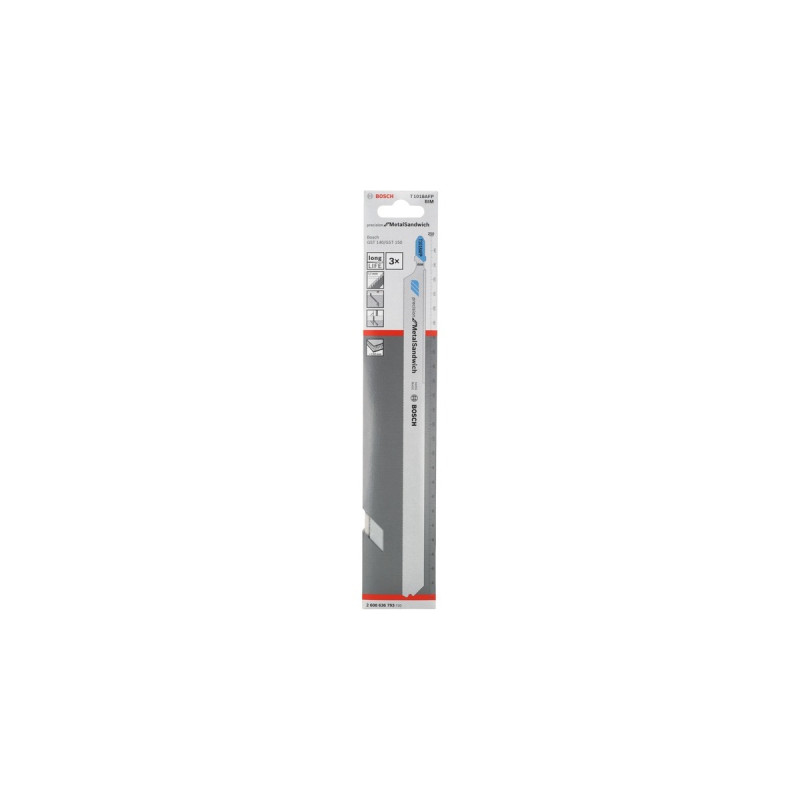 Bosch Stichsägeblatt T 1018 AFP Precision for Metal Sandwich, 250mm(3 Stück)
