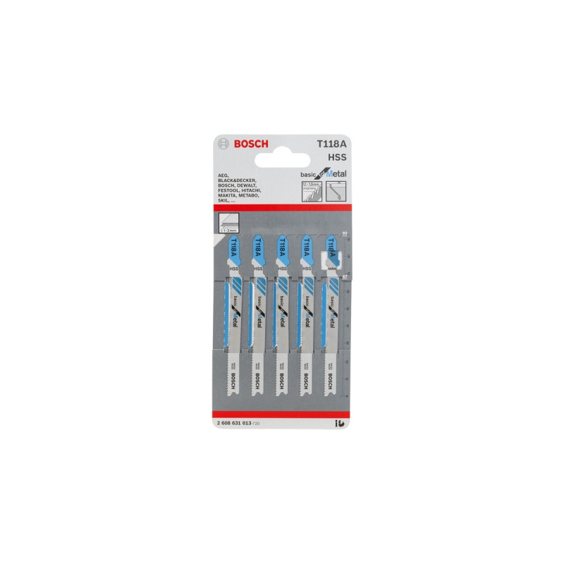 Bosch Stichsägeblatt T 118 A Basic for Metal, 92mm(5 Stück)