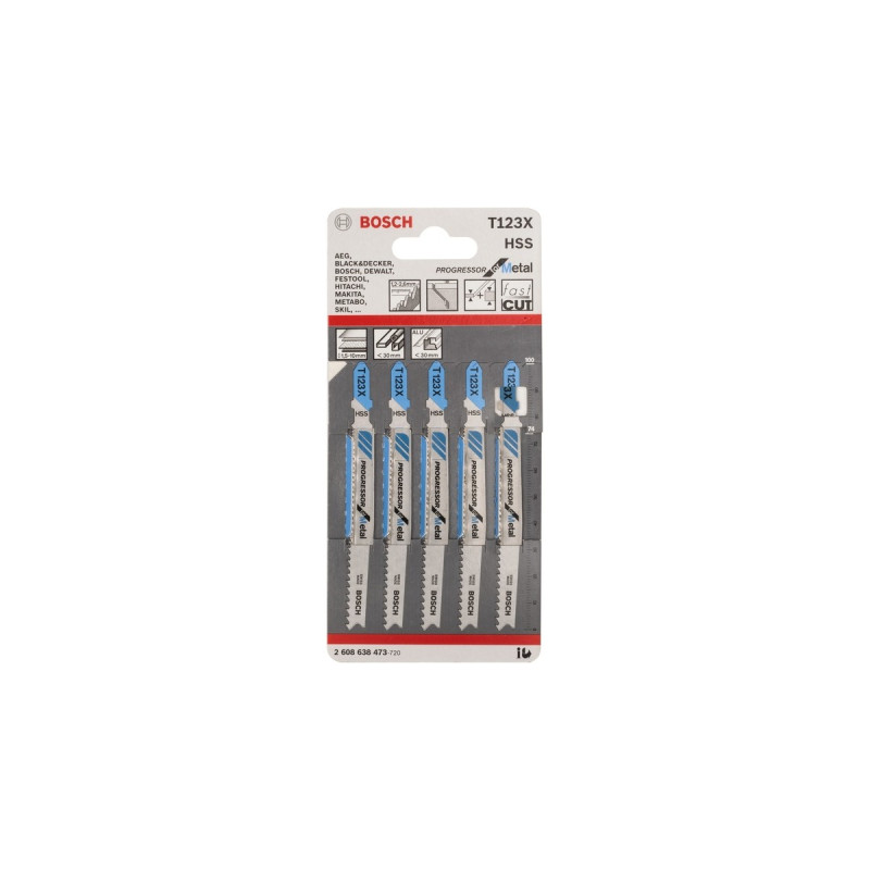 Bosch Stichsägeblatt T 123 X Progressor for Metal, 100mm(5 Stück)