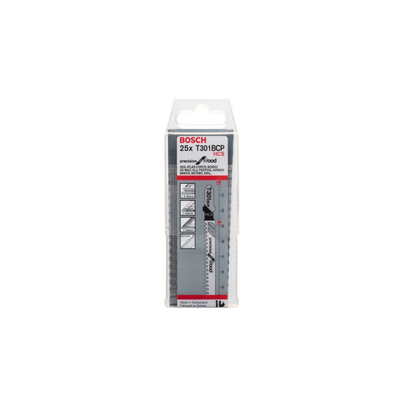 Bosch Stichsägeblatt T 301 BCP Precision for Wood, 117mm(25 Stück)
