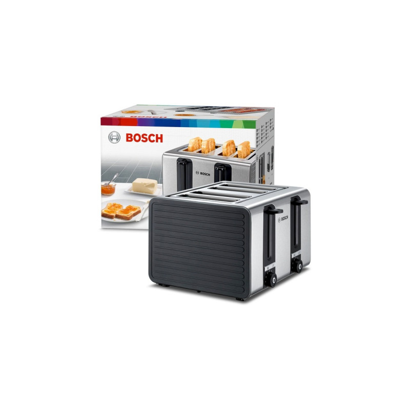 Bosch Toaster TAT7S45(grau/edelstahl, 1.800 Watt, für 4 Scheiben Toast)