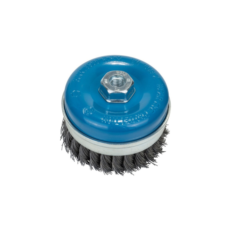 Bosch Topfbürste Heavy for Metal, Ø 100mm, gezopft(0,5mm Stahldraht, M14, für Winkelschleifer)