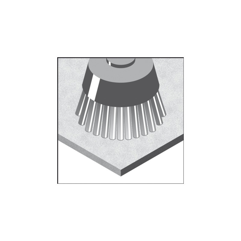 Bosch Topfbürste Heavy for Metal, Ø 75mm, gezopft(0,35mm Stahldraht, M14, für Winkelschleifer)