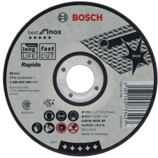 Bosch Trennscheibe Best for Inox - Rapido, Ø 125mm(Bohrung 22,23mm, A 60 W INOX BF, gerade)