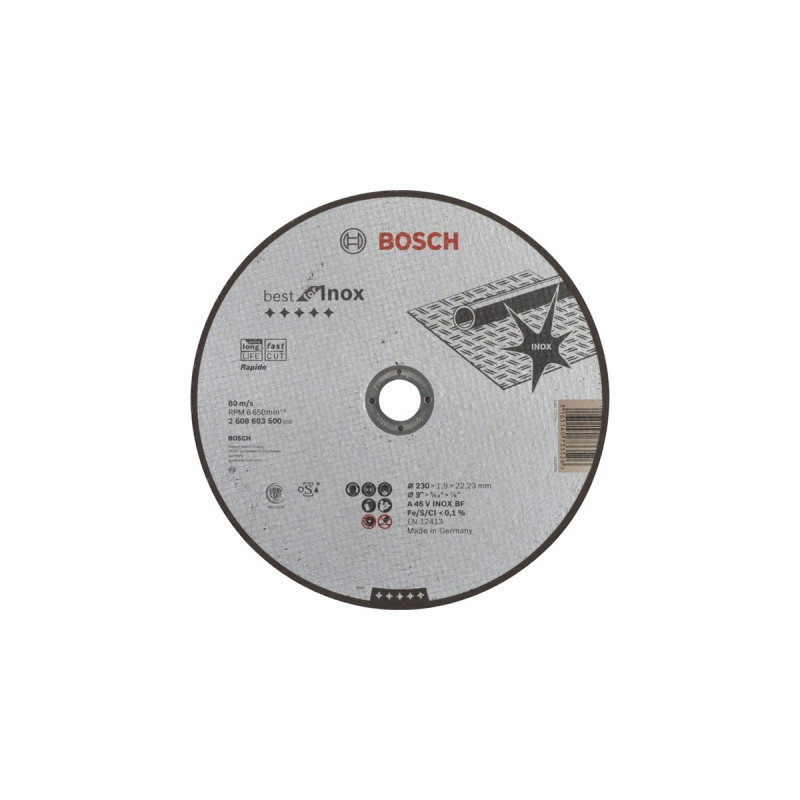 Bosch Trennscheibe Best for Inox - Rapido, Ø 230mm(Bohrung 22,23mm, A 46 V INOX BF, gerade)