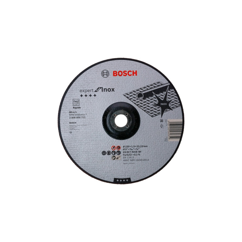 Bosch Trennscheibe Expert for Inox - Rapido, Ø 230mm(Bohrung 22,23mm, AS 46 T INOX BF, gekröpft)