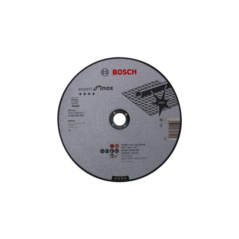 Bosch Trennscheibe Expert for Inox - Rapido, Ø 230mm(Bohrung 22,23mm, AS 46 T INOX BF, gerade)