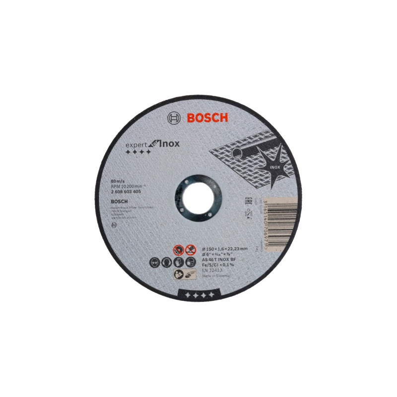Bosch Trennscheibe Expert for Inox, Ø 150mm(Bohrung 22,23mm, AS 46 T INOX BF, gerade)