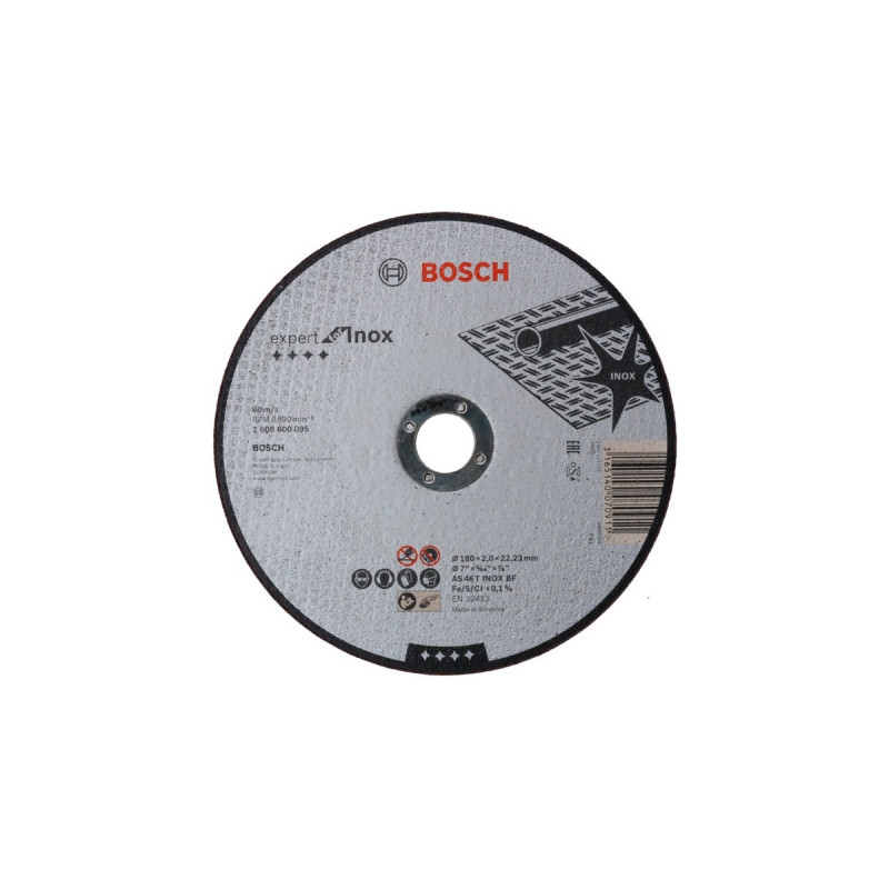 Bosch Trennscheibe Expert for Inox, Ø 180mm(Bohrung 22,23mm, AS 46 T INOX BF, gerade)
