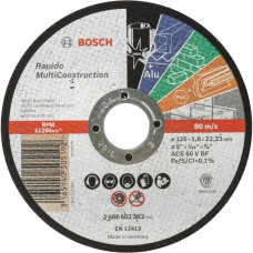Bosch Trennscheibe MultiConstruction - Rapido, Ø 125mm(Bohrung 22,23mm, ACS 46 V BF, gerade)