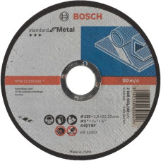 Bosch Trennscheibe Standard for Metal, Ø 125mm( Bohrung 22,23mm, A 60 T BF, gerade)