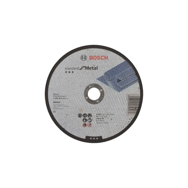 Bosch Trennscheibe Standard for Metal, Ø 180mm(Bohrung 22,23mm, A 30 S BF, gerade)