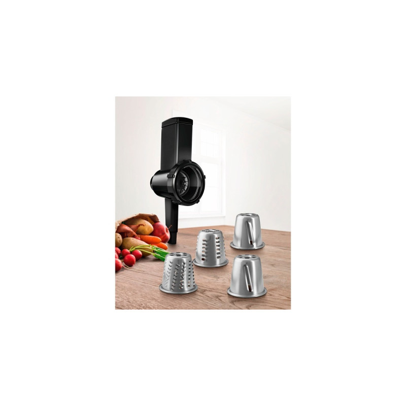 Bosch Trommelschnitzler MUZ9RV1, Zerkleinerer(schwarz/edelstahl, für Küchenmaschine OptiMUM)