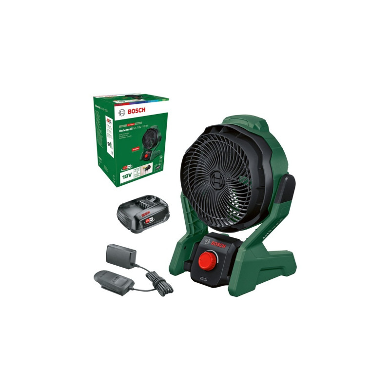 Bosch UniversalFan 18V-1000, Ventilator(grün/schwarz, mIt Akku und Ladegerät, POWER FOR ALL ALLIANCE)