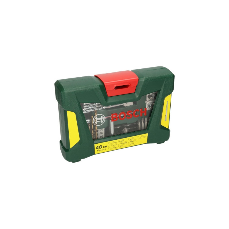Bosch V-Line TiN-Bohrer- und Bit-Set, 48-teilig, Bohrer- & Bit-Satz(grün, mit Magnetstab)