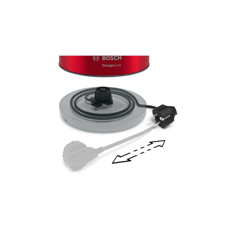 Bosch Wasserkocher DesignLine TWK4P434(rot/grau, 1,7 Liter)