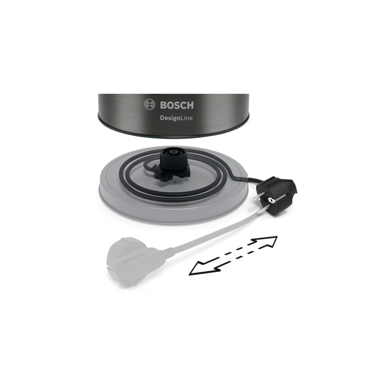 Bosch Wasserkocher DesignLine TWK5P475(grau/schwarz, 1,7 Liter)