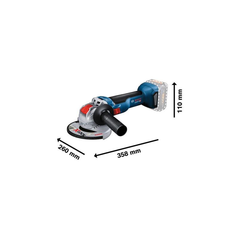 Bosch X-LOCK Akku-Winkelschleifer GWX 18V-10 Professional solo, 18Volt(blau/schwarz, ohne Akku und Ladegerät, mit L-BOXX)
