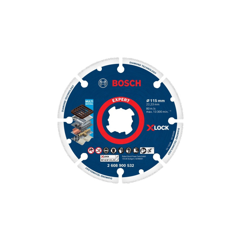Bosch X-LOCK Diamanttrennscheibe EXPERT Diamond Metal Wheel, Ø 115mm(Bohrung 22,23mm)