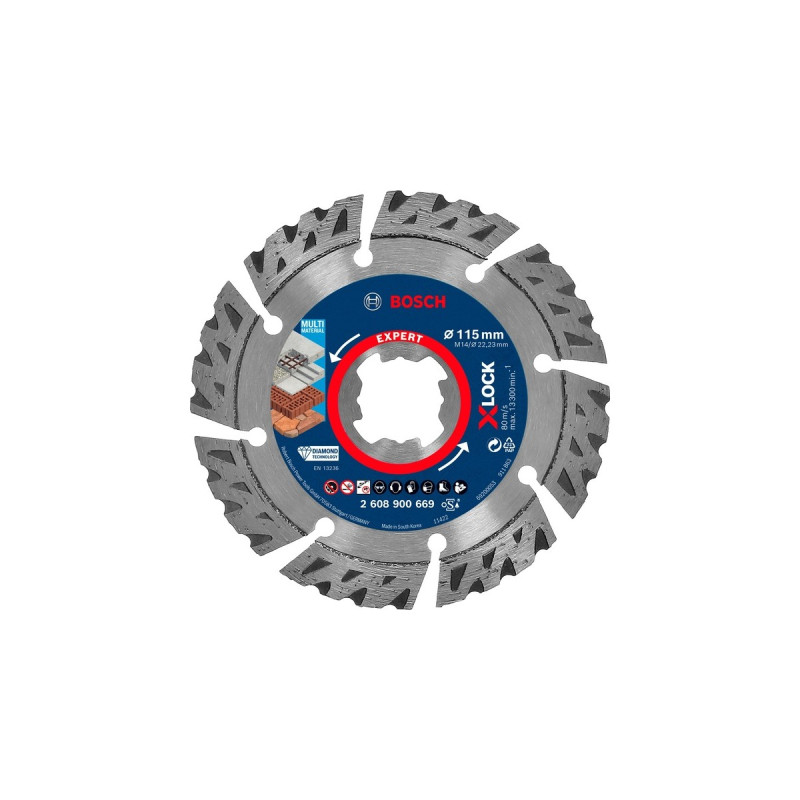 Bosch X-LOCK Diamanttrennscheibe Expert MultiMaterial, Ø 115mm(Bohrung 22,23mm)