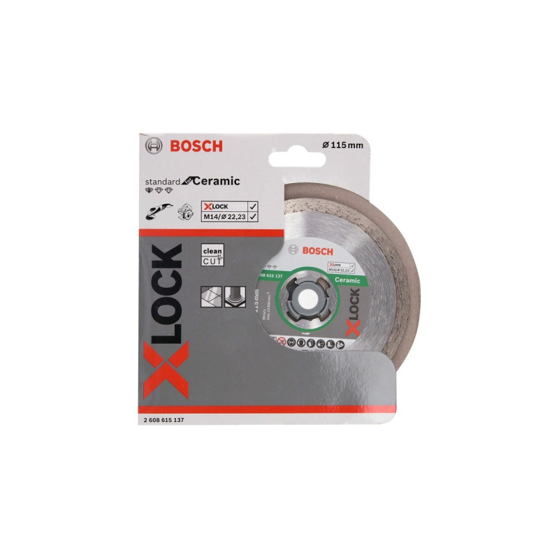 Bosch X-LOCK Diamanttrennscheibe Standard for Ceramic, Ø 115mm(Bohrung 22,23mm)