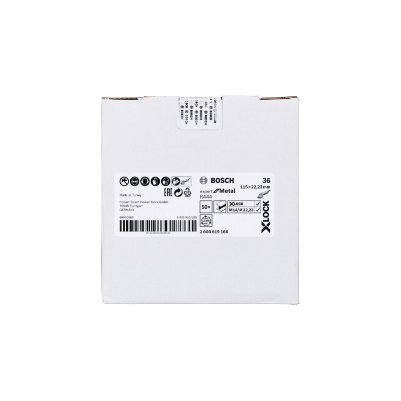 Bosch X-LOCK Fiberschleifscheibe R444 Expert for Metal, Ø 115mm, K36(Bohrung 22,23mm)