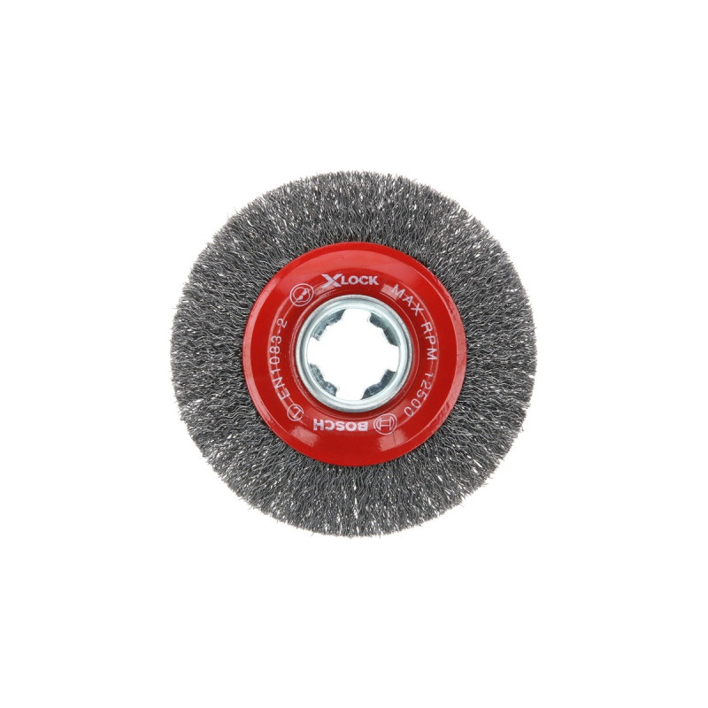 Bosch X-LOCK Scheibenbürste Clean for Metal, Ø 115mm, gewellt(0,3mm Stahldraht, für X-LOCK Winkelschleifer)