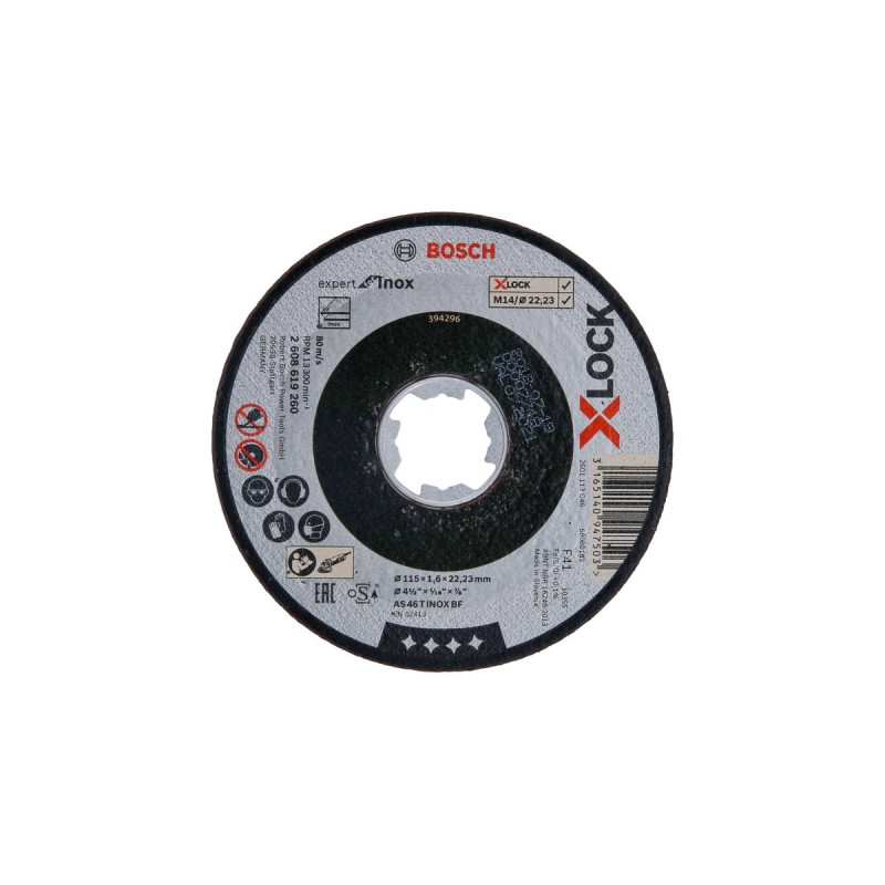 Bosch X-LOCK Trennscheibe Expert for Inox, Ø 115mm(Bohrung 22,23mm, AS 46 T INOX BF, gerade)