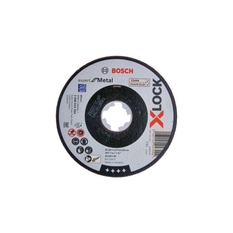 Bosch X-LOCK Trennscheibe Expert for Metal, Ø 125mm(Bohrung 22,23mm, AS 46 S BF, gerade)