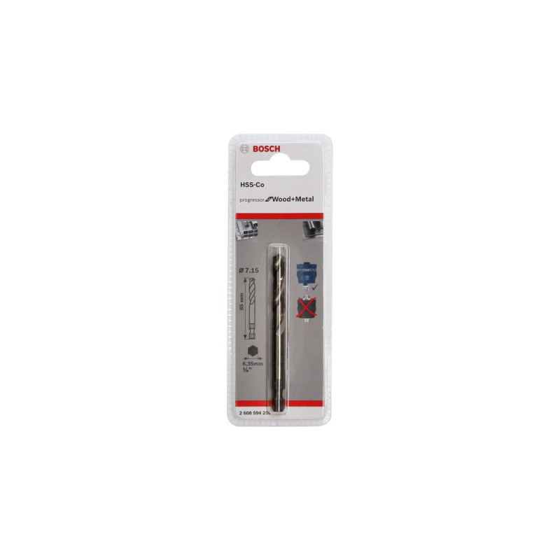 Bosch Zentrierbohrer Plus HSS-Co, Ø 7,15mm x 85mm(für Lochsägen)