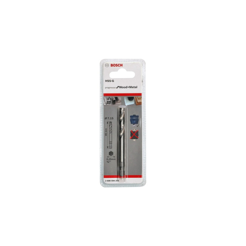 Bosch Zentrierbohrer Plus HSS-G, Ø 7,15mm x 85mm(für Lochsägen)