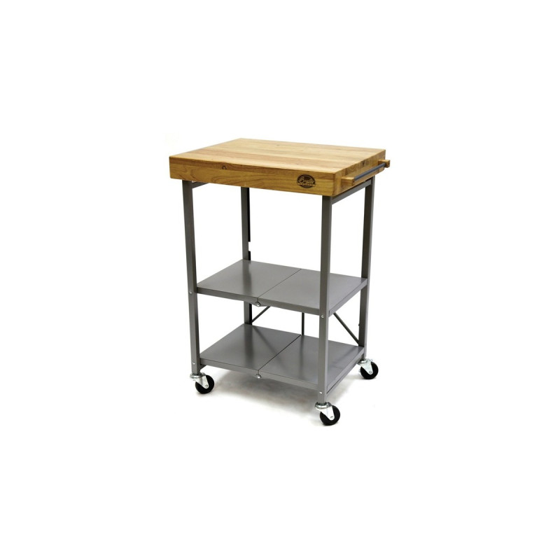 Bradley Klapptisch mit Rollen BTKITCART, Grill-Untergestell(grau/holz)