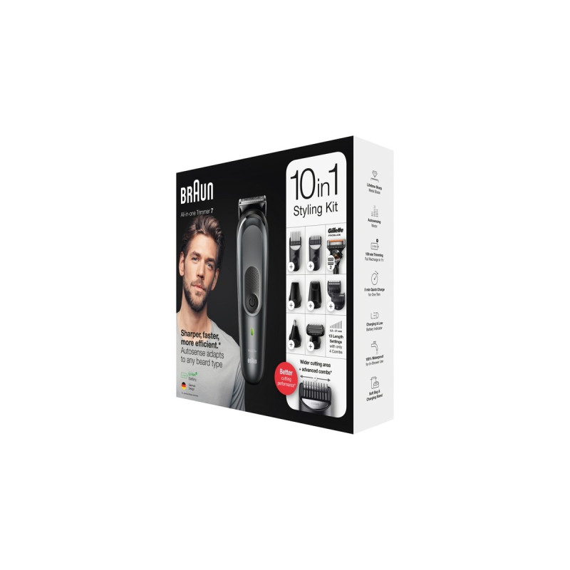 Braun Multi-Grooming-Kit 7 MGK7321, Haarschneider(dunkelsilber/schwarz)
