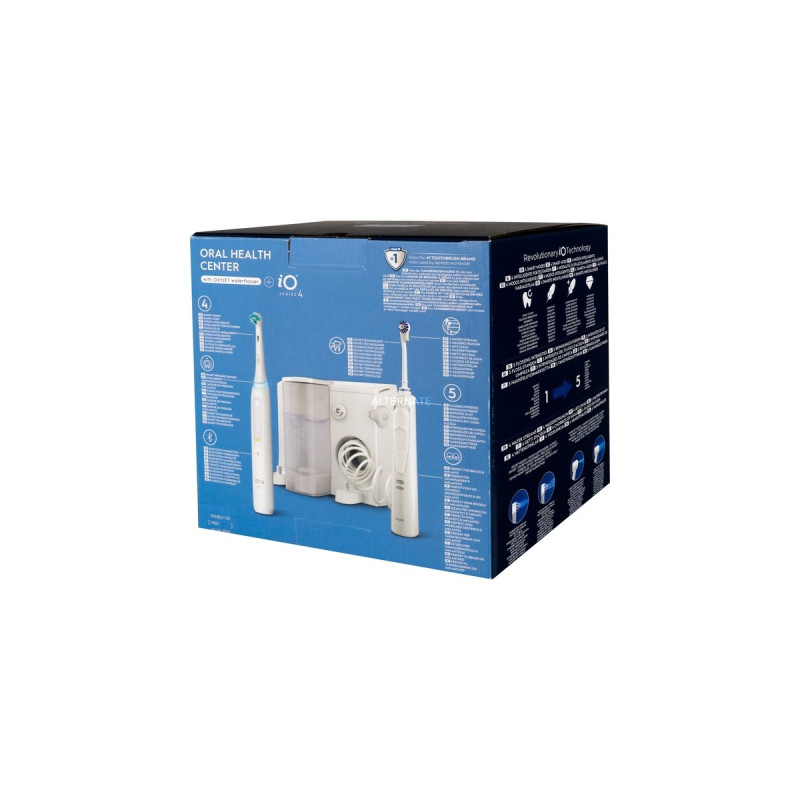Braun Oral-B Center OxyJet Reinigungssystem - Munddusche + Oral-B iO4, Mundpflege(weiß)