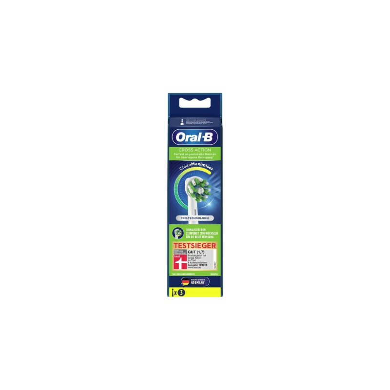 Braun Oral-B CrossAction mit CleanMaximiser 3er, Aufsteckbürste(weiß)