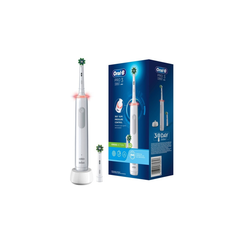 Braun Oral-B Pro 3 3000 CrossAction, Elektrische Zahnbürste(weiß)