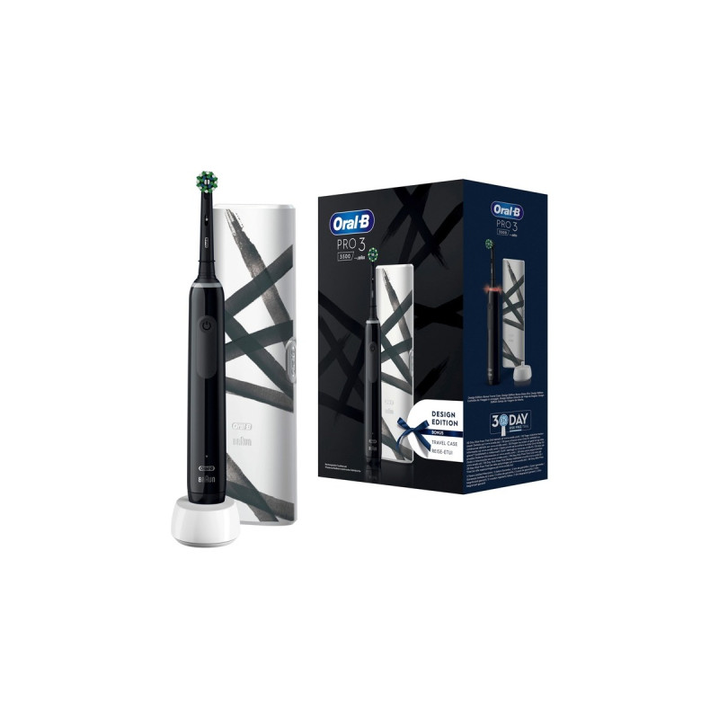 Braun Oral-B Pro 3 3500 Design Edition, Elektrische Zahnbürste(schwarz)