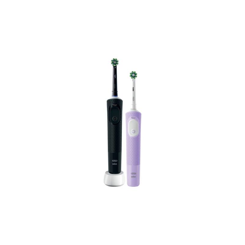 Braun Oral-B Vitality Pro D103 Duo, Elektrische Zahnbürste(schwarz/lila, Black/Lilac Violet, inkl. 2. Handstück)