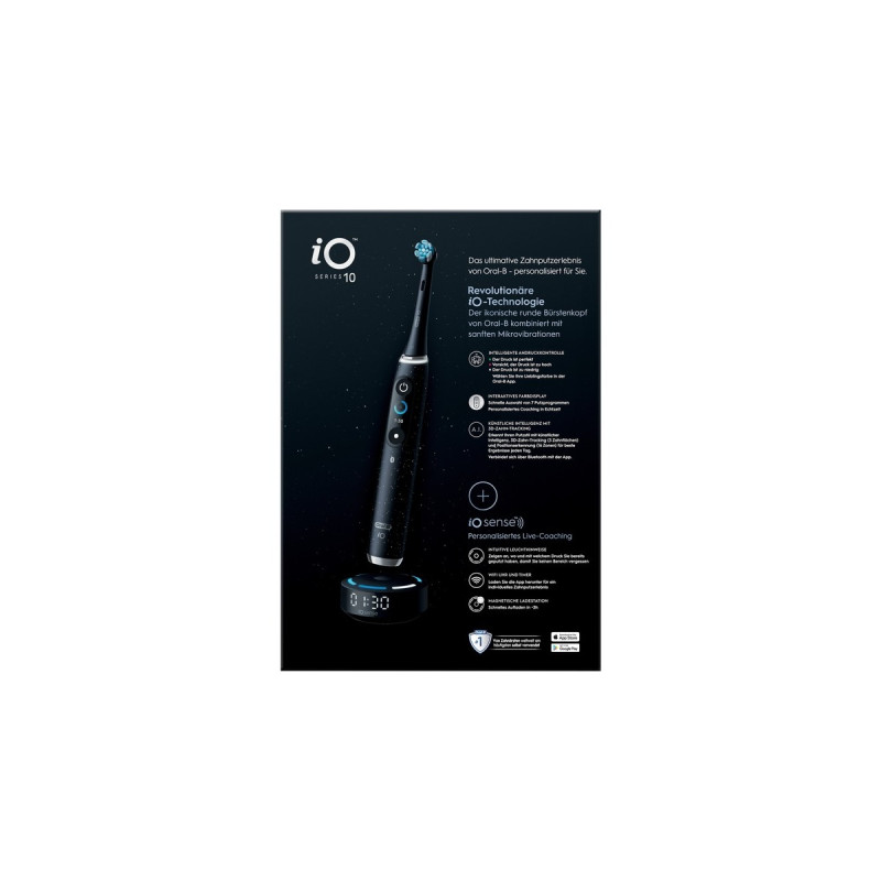 Braun Oral-B iO Series 10, Elektrische Zahnbürste(schwarz, Cosmic Black)