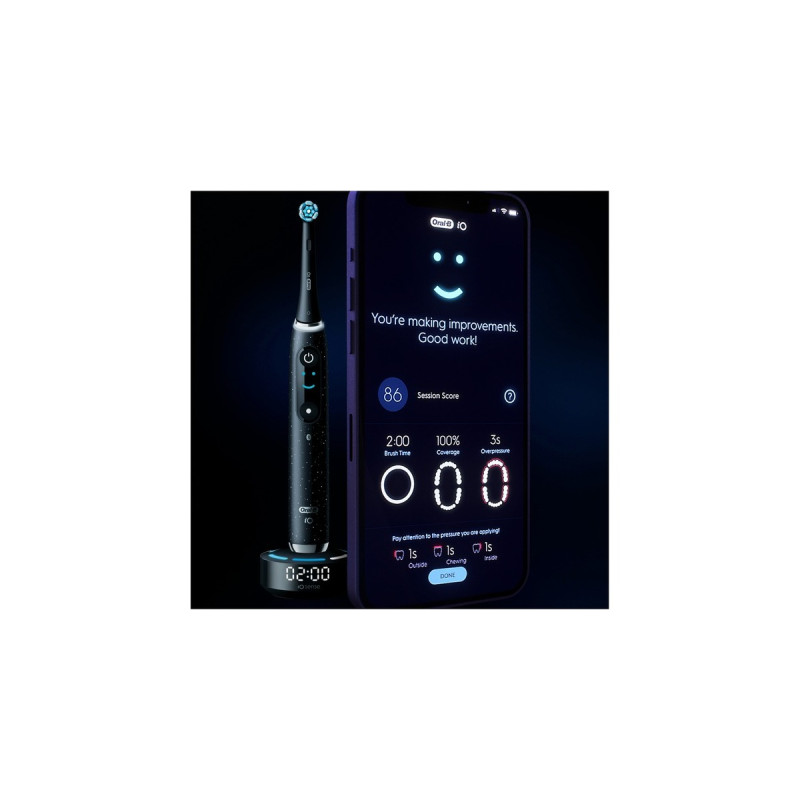 Braun Oral-B iO Series 10, Elektrische Zahnbürste(schwarz, Cosmic Black)