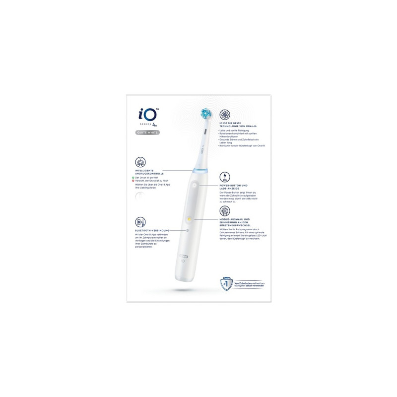 Braun Oral-B iO Series 4, Elektrische Zahnbürste(weiß, Quite White)
