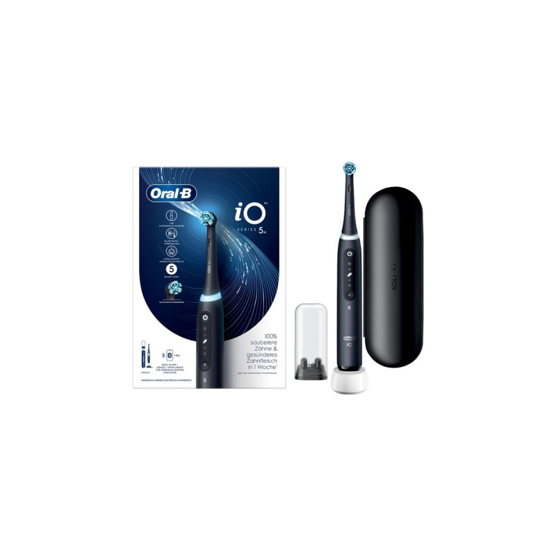 Braun Oral-B iO Series 5, Elektrische Zahnbürste(schwarz, Matt Black)