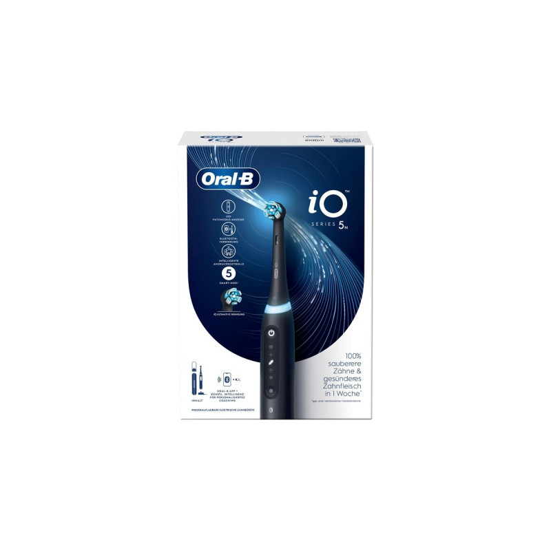 Braun Oral-B iO Series 5, Elektrische Zahnbürste(schwarz, Matt Black)