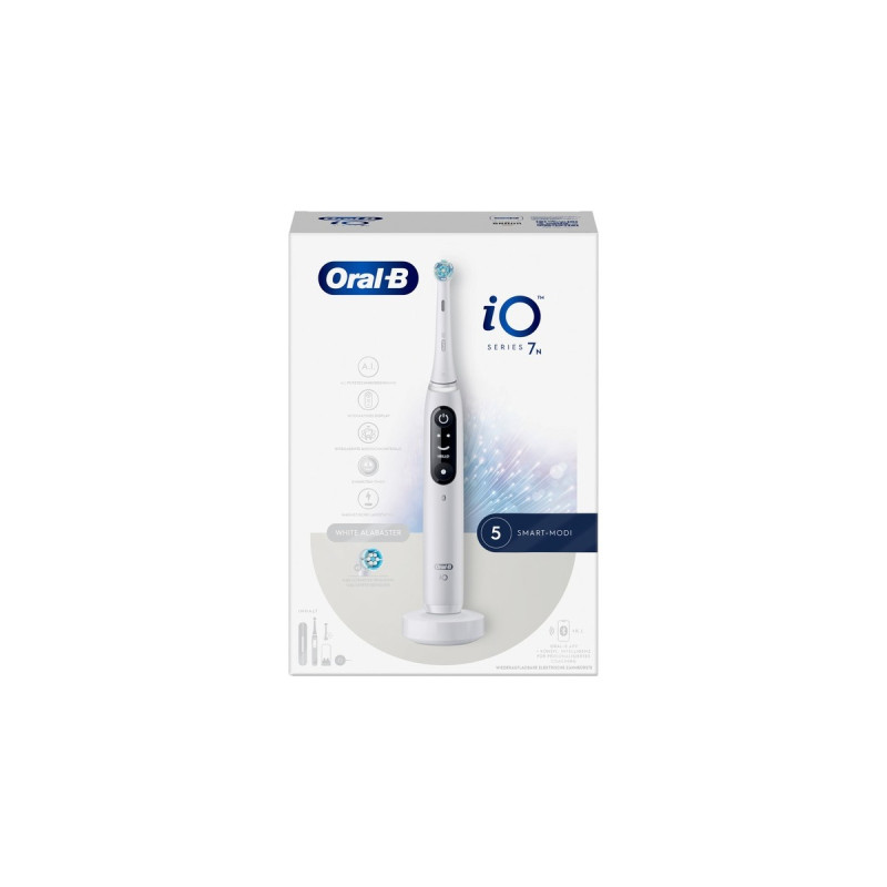 Braun Oral-B iO Series 7N, Elektrische Zahnbürste(weiß, White Alabaster)