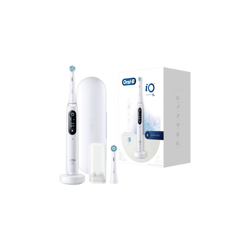 Braun Oral-B iO Series 8N, Elektrische Zahnbürste(weiß, White Alabaster)