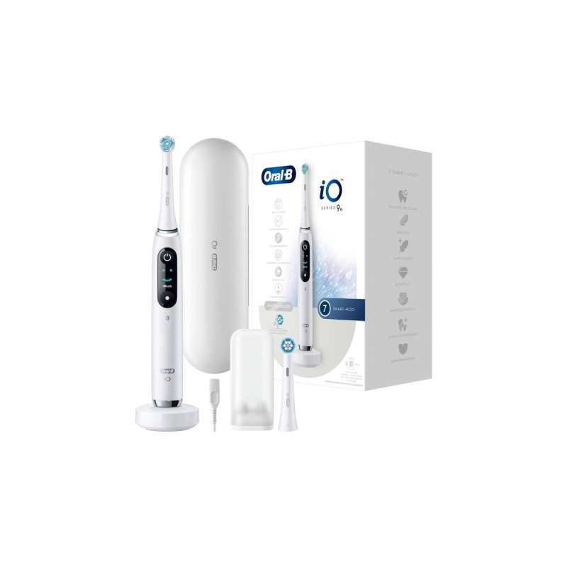 Braun Oral-B iO Series 9N, Elektrische Zahnbürste(weiß, White Alabaster)